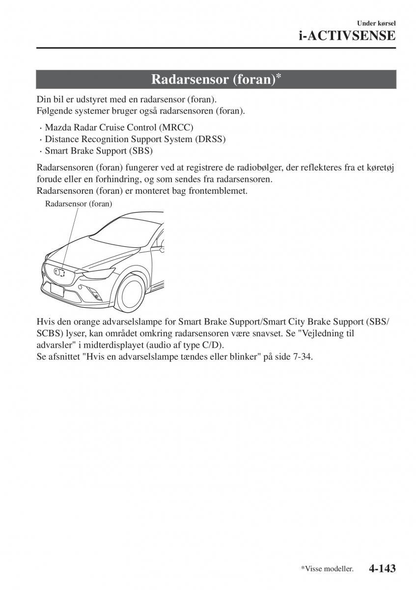 Mazda CX 3 Bilens instruktionsbog / page 279