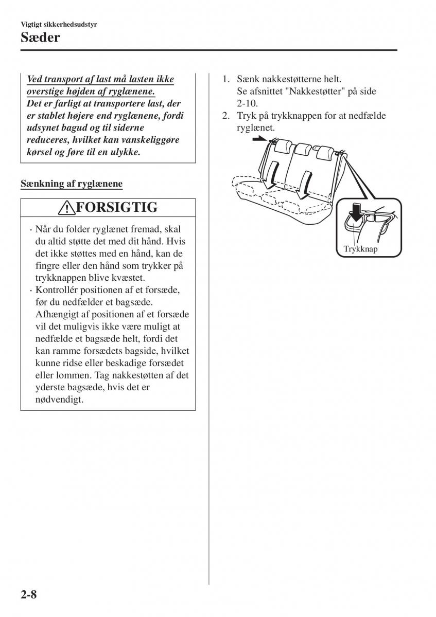 Mazda CX 3 Bilens instruktionsbog / page 28