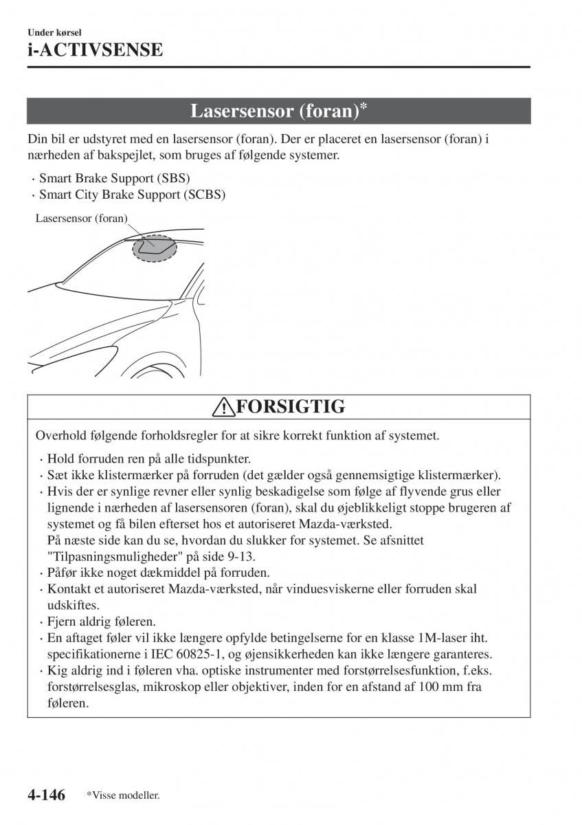 Mazda CX 3 Bilens instruktionsbog / page 282