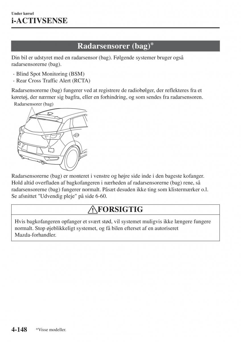 Mazda CX 3 Bilens instruktionsbog / page 284