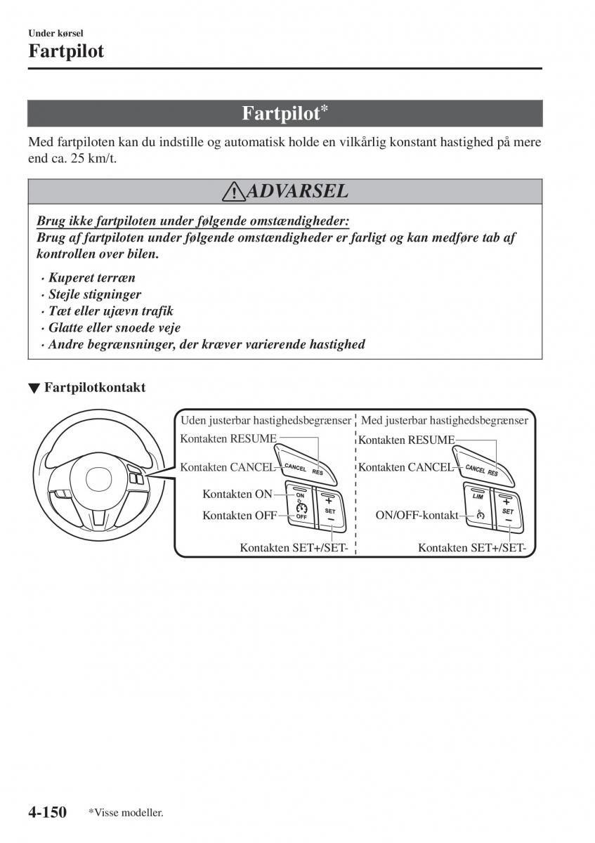 Mazda CX 3 Bilens instruktionsbog / page 286