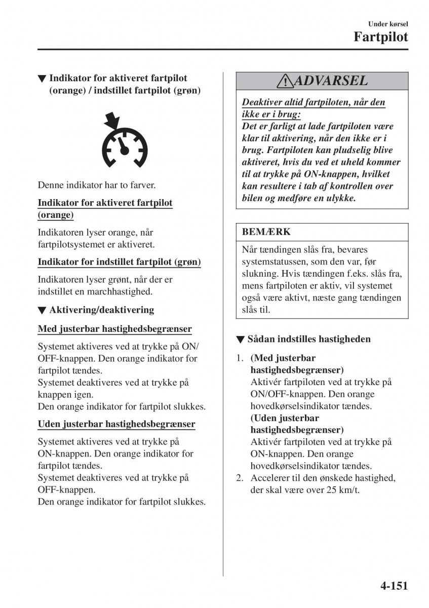 Mazda CX 3 Bilens instruktionsbog / page 287