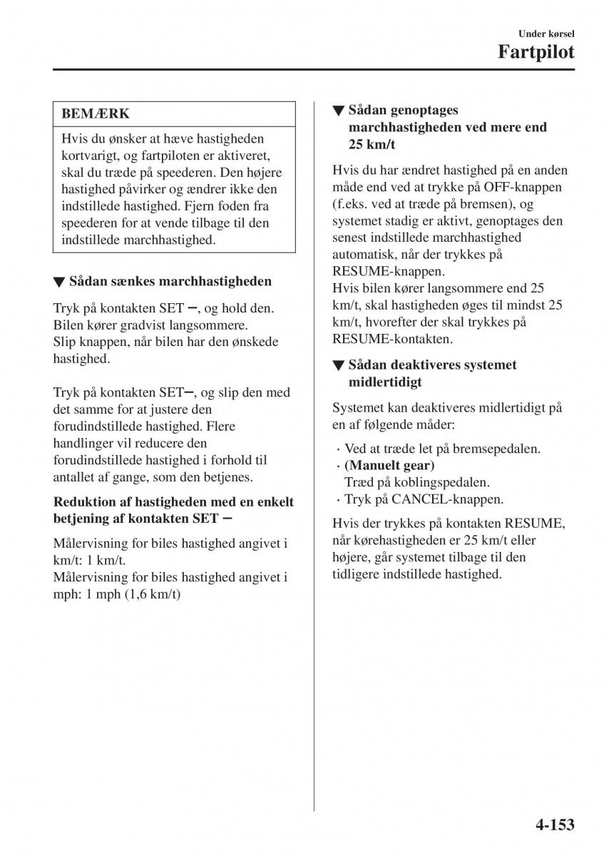 Mazda CX 3 Bilens instruktionsbog / page 289