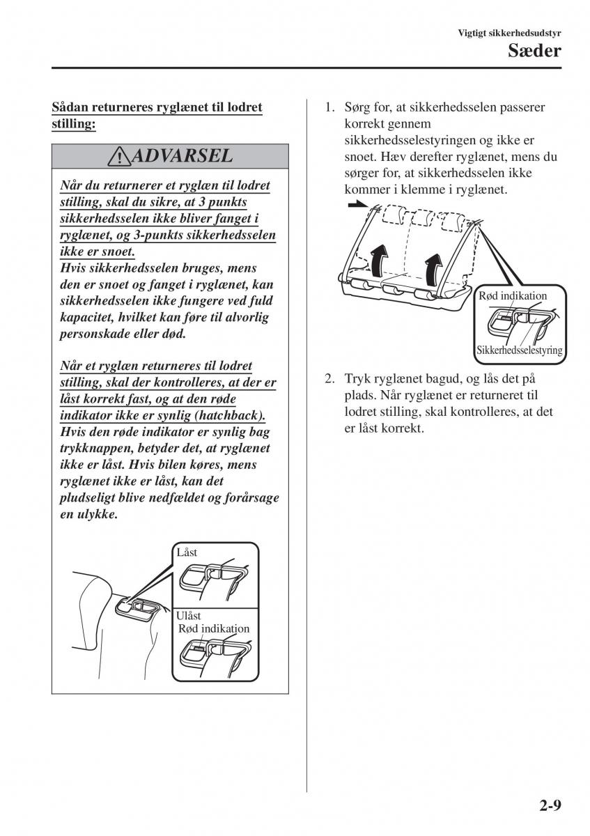 Mazda CX 3 Bilens instruktionsbog / page 29