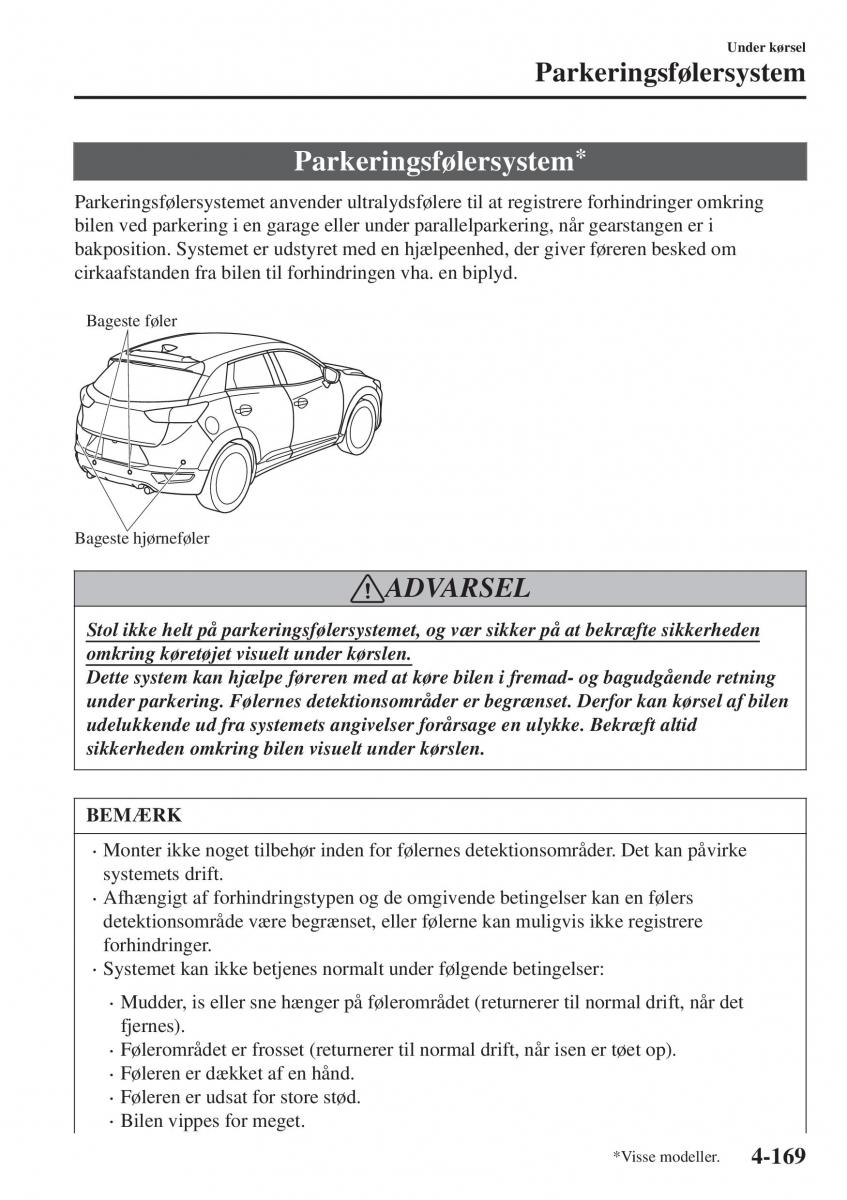 Mazda CX 3 Bilens instruktionsbog / page 305