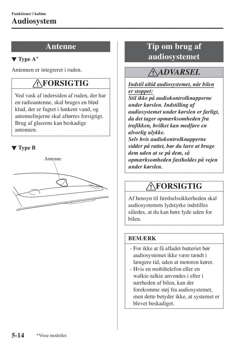 Mazda CX 3 Bilens instruktionsbog / page 324