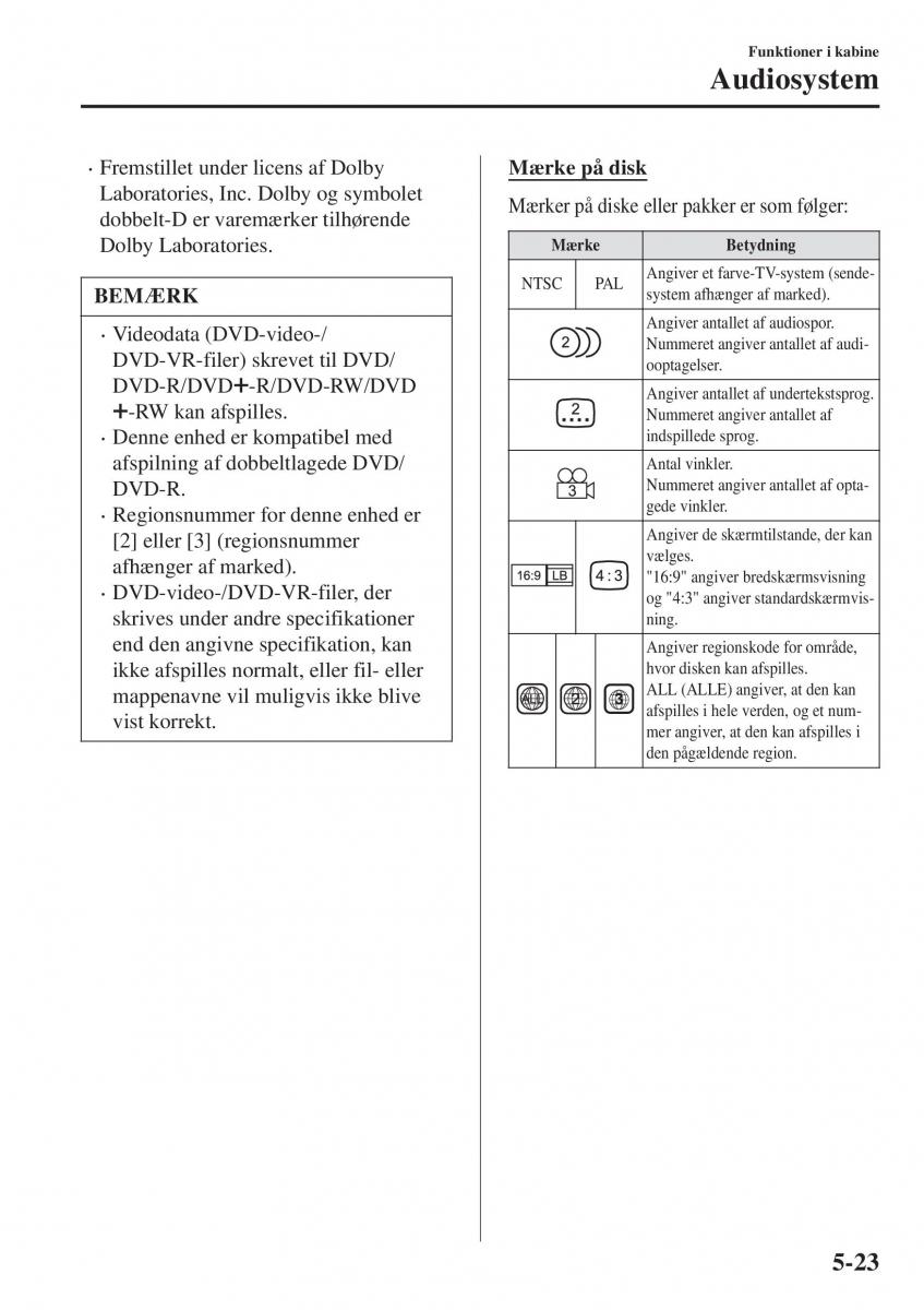 Mazda CX 3 Bilens instruktionsbog / page 333