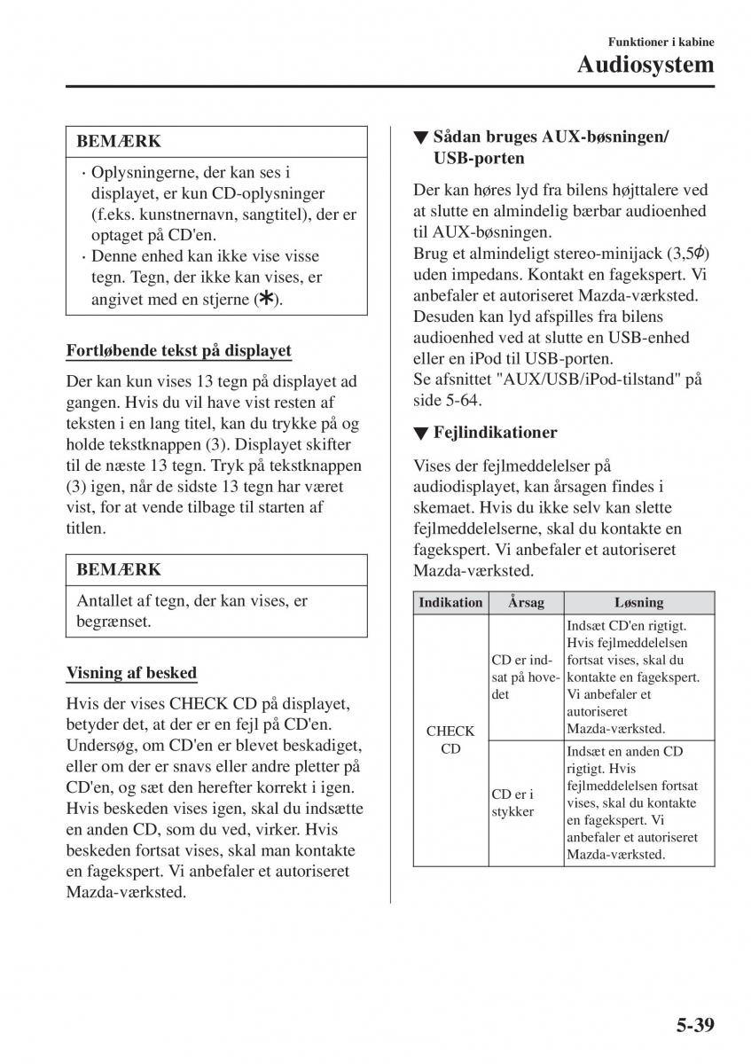 Mazda CX 3 Bilens instruktionsbog / page 349