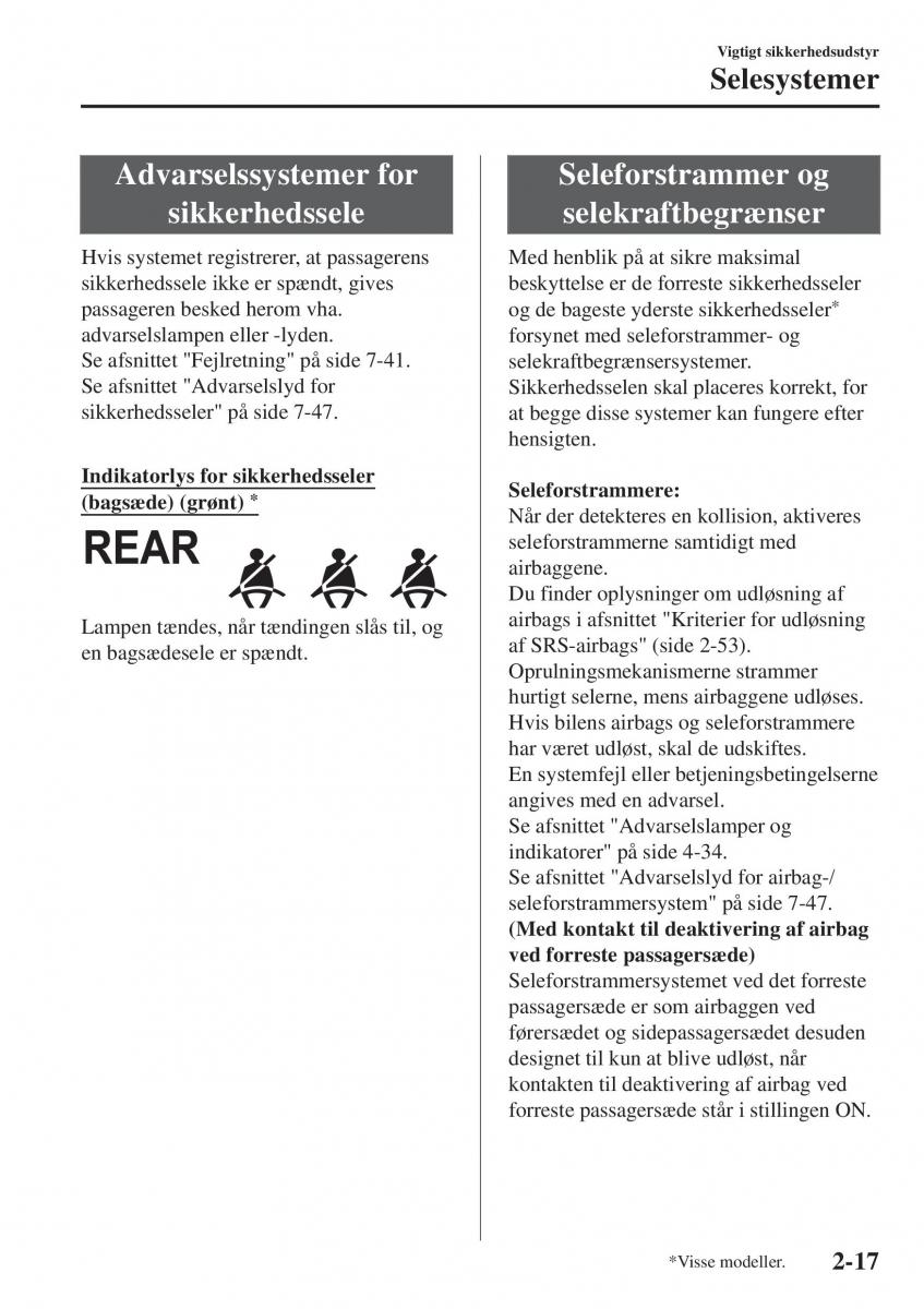 Mazda CX 3 Bilens instruktionsbog / page 37