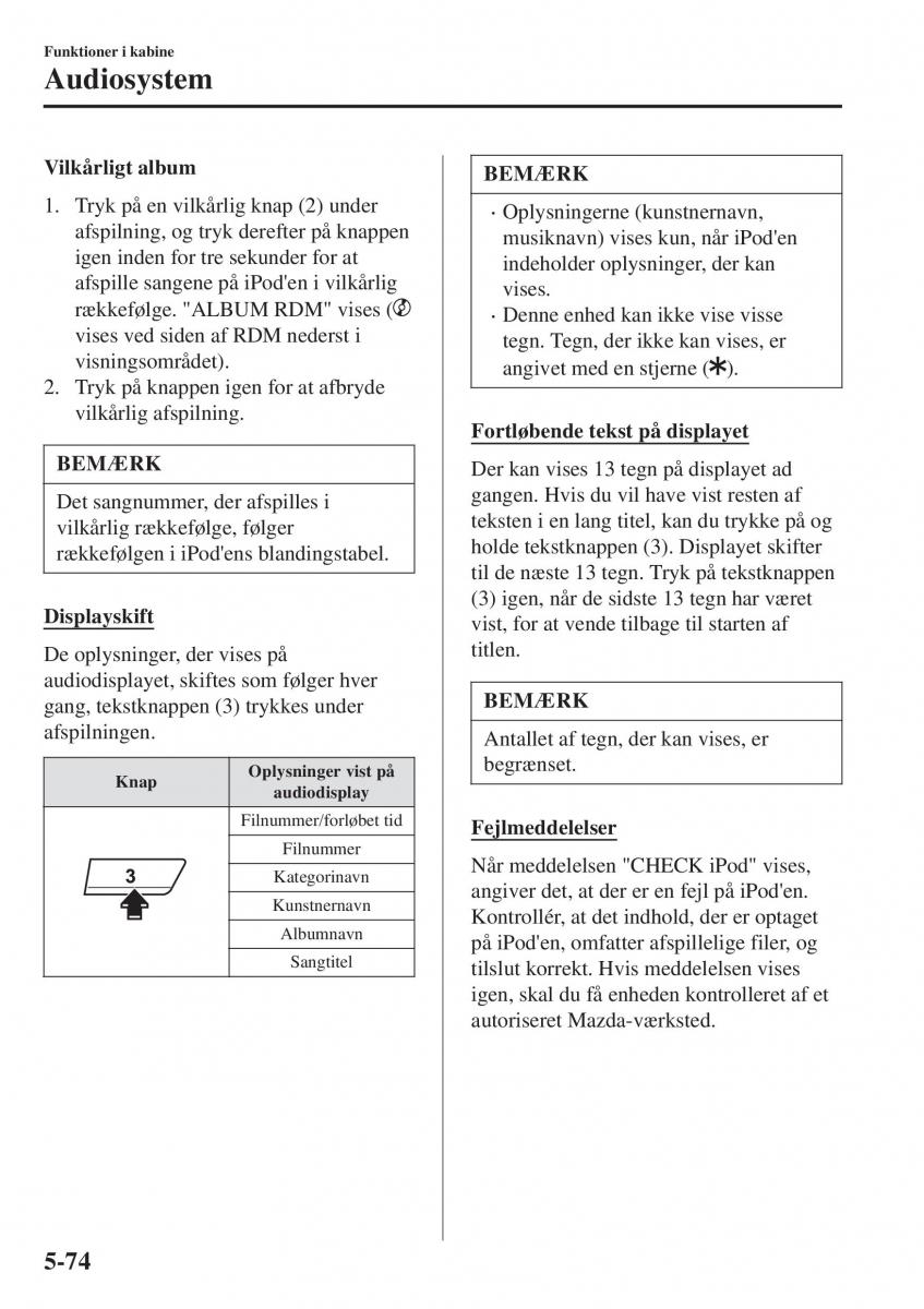 Mazda CX 3 Bilens instruktionsbog / page 384