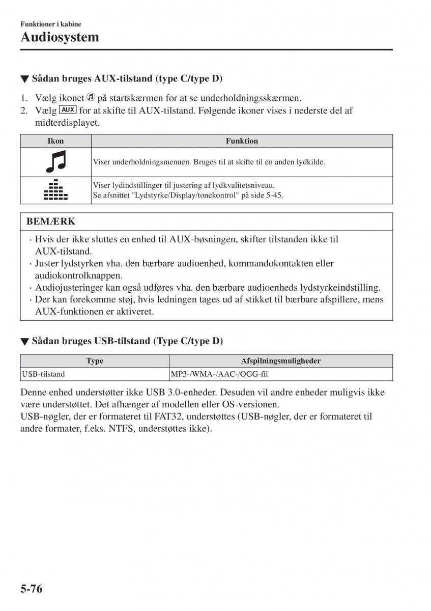 Mazda CX 3 Bilens instruktionsbog / page 386