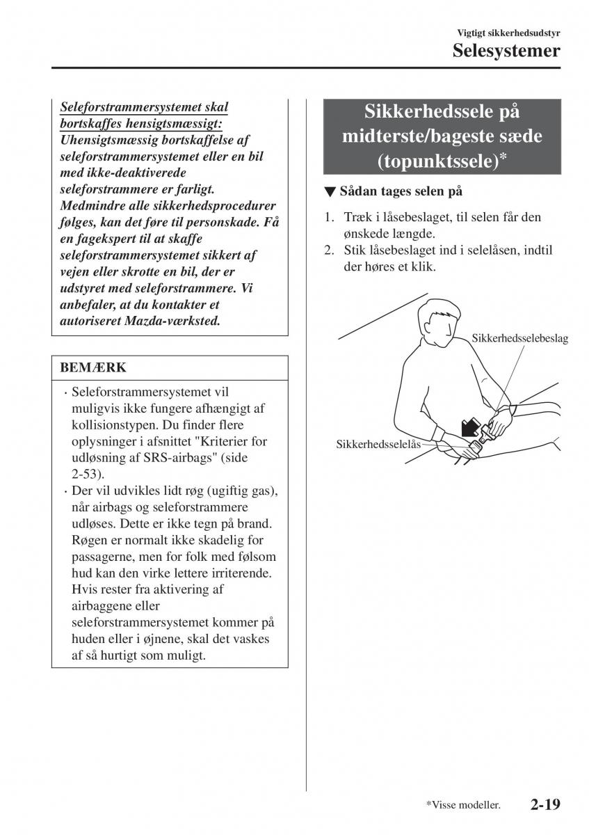 Mazda CX 3 Bilens instruktionsbog / page 39