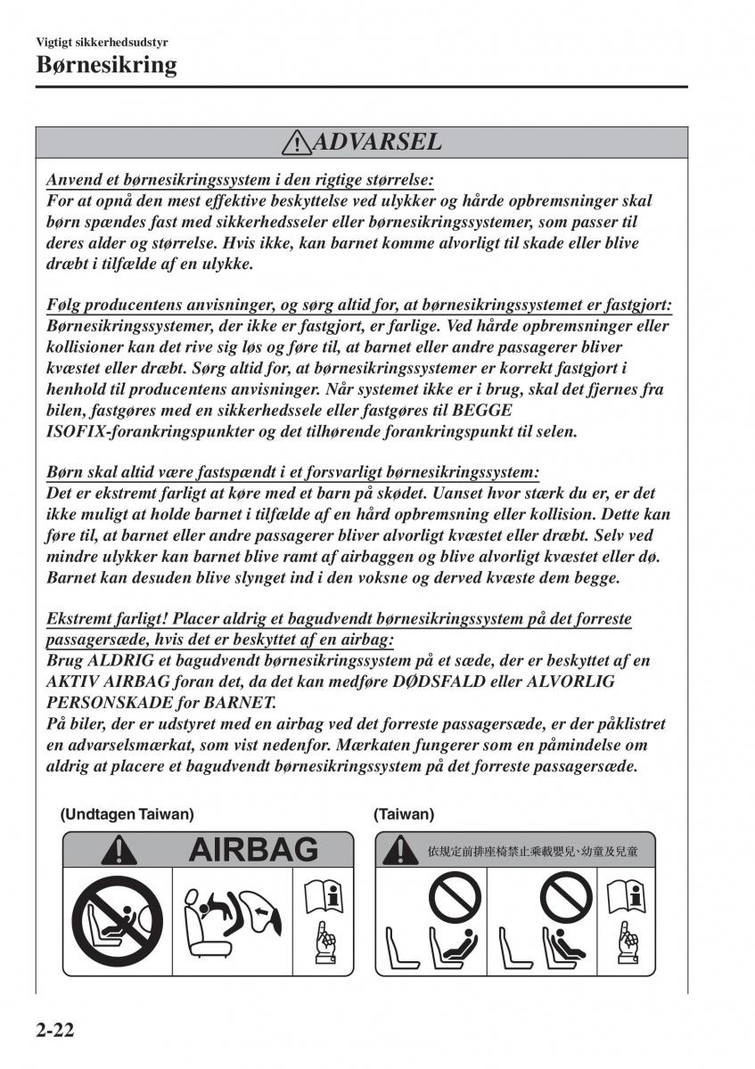 Mazda CX 3 Bilens instruktionsbog / page 42