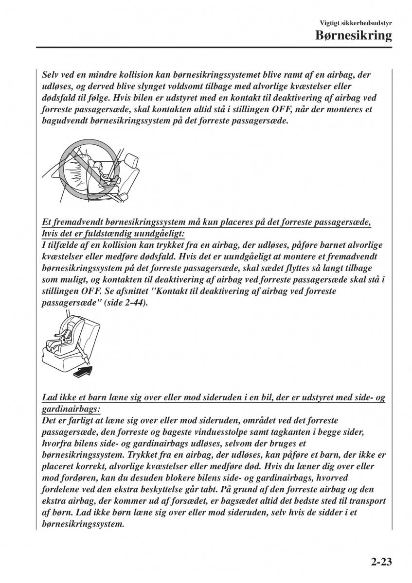 Mazda CX 3 Bilens instruktionsbog / page 43