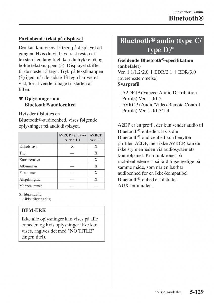 Mazda CX 3 Bilens instruktionsbog / page 439