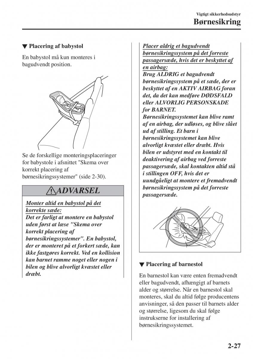 Mazda CX 3 Bilens instruktionsbog / page 47