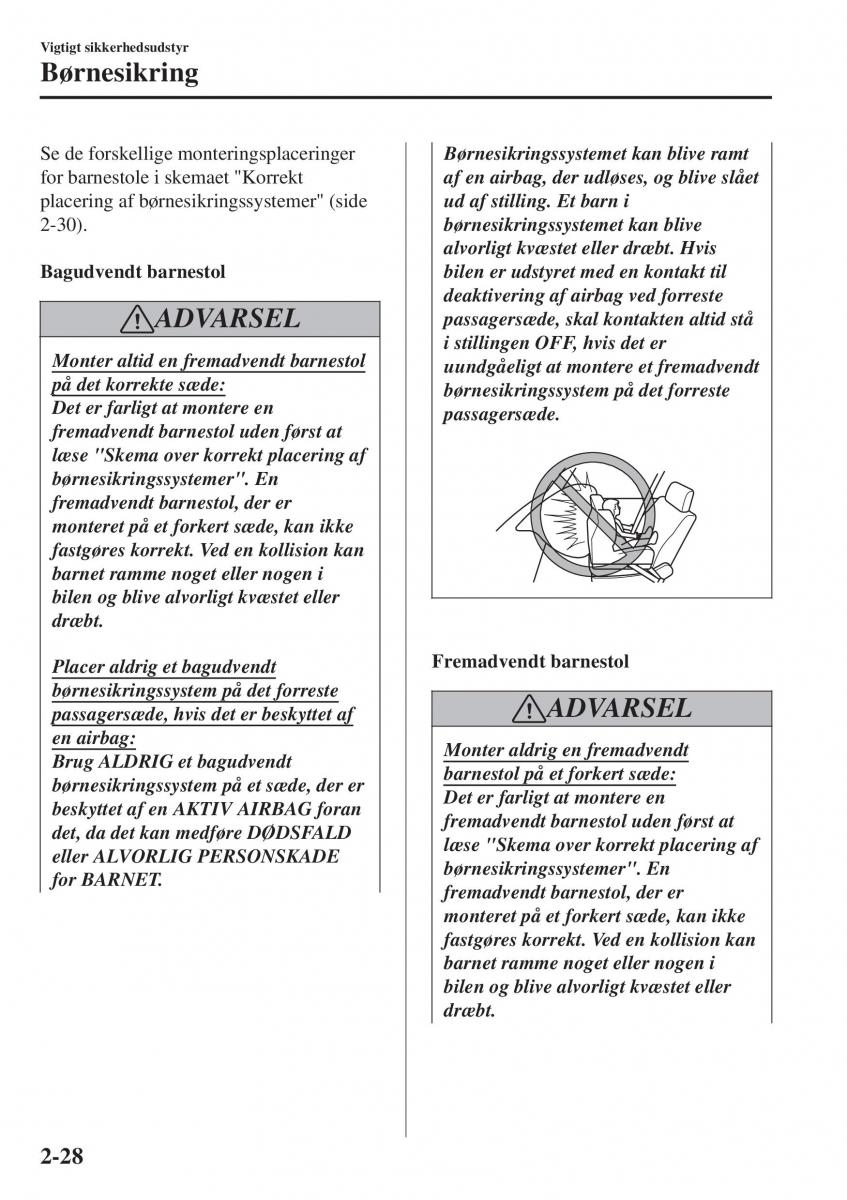 Mazda CX 3 Bilens instruktionsbog / page 48