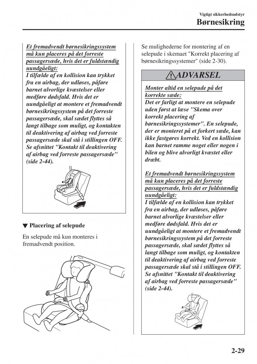 Mazda CX 3 Bilens instruktionsbog / page 49