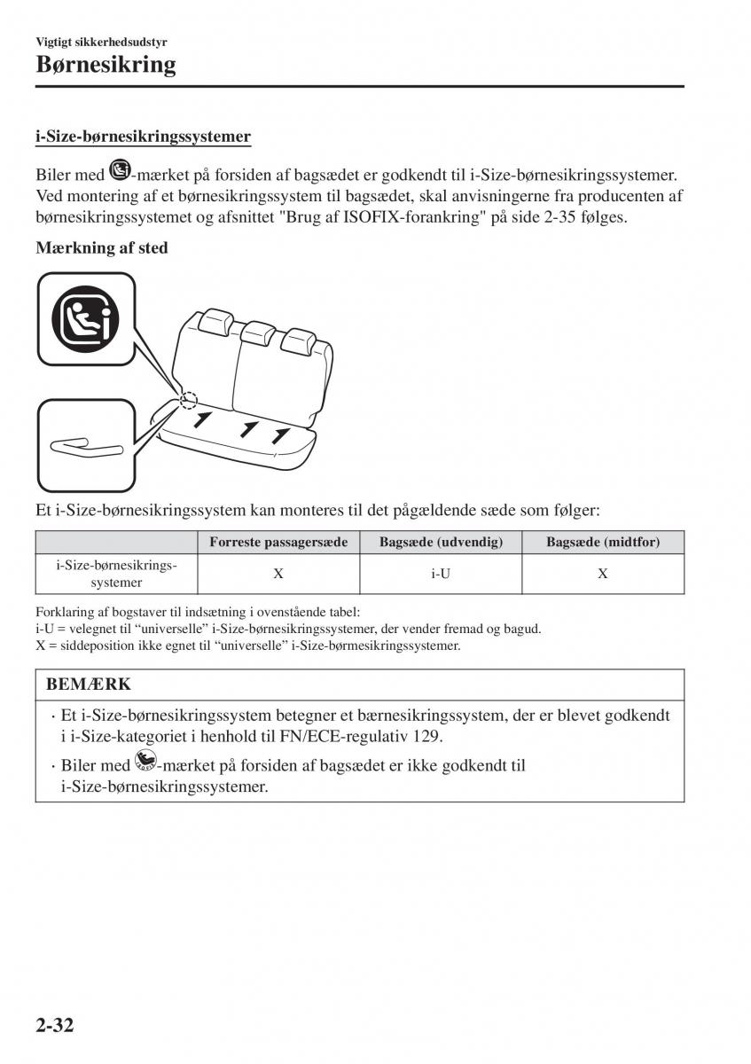 Mazda CX 3 Bilens instruktionsbog / page 52