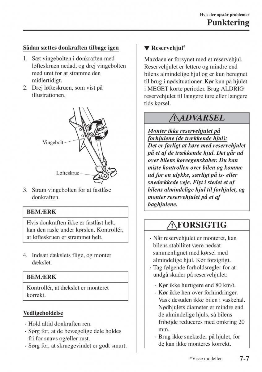 Mazda CX 3 Bilens instruktionsbog / page 537