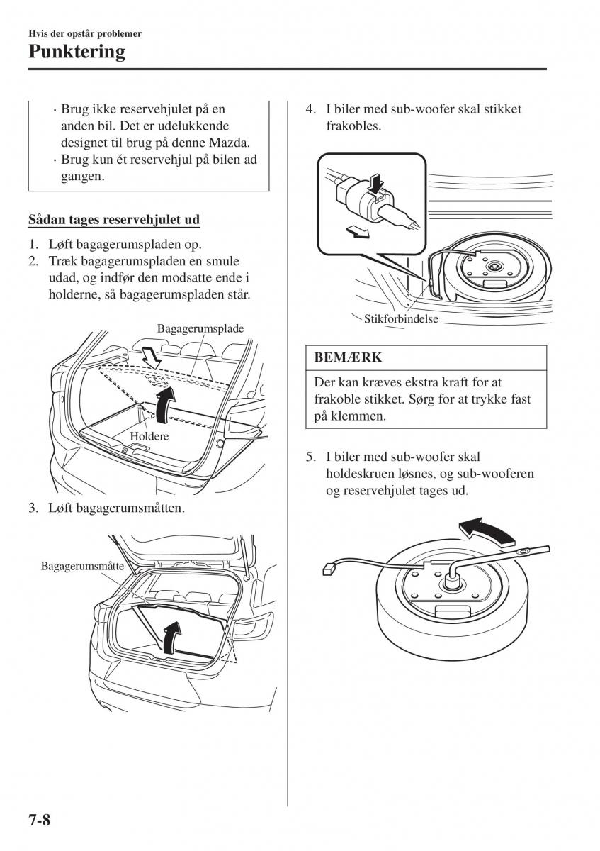 Mazda CX 3 Bilens instruktionsbog / page 538