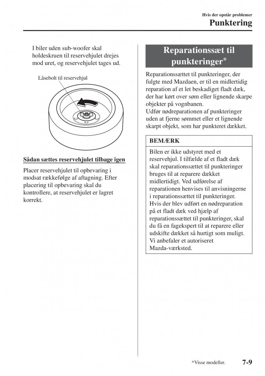 Mazda CX 3 Bilens instruktionsbog / page 539