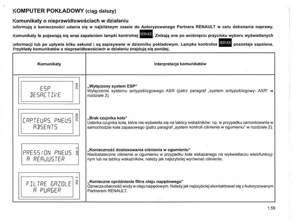 Reanult Espace IV 4 instrukcja / page 69