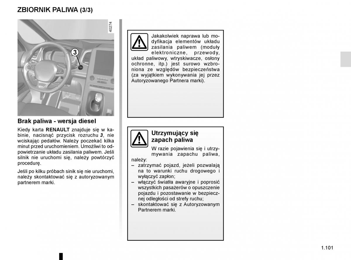 Reanult Espace V 5 instrukcja obslugi / page 107