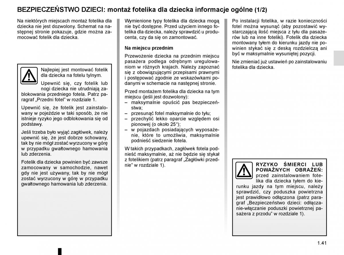 Reanult Espace V 5 instrukcja obslugi / page 47