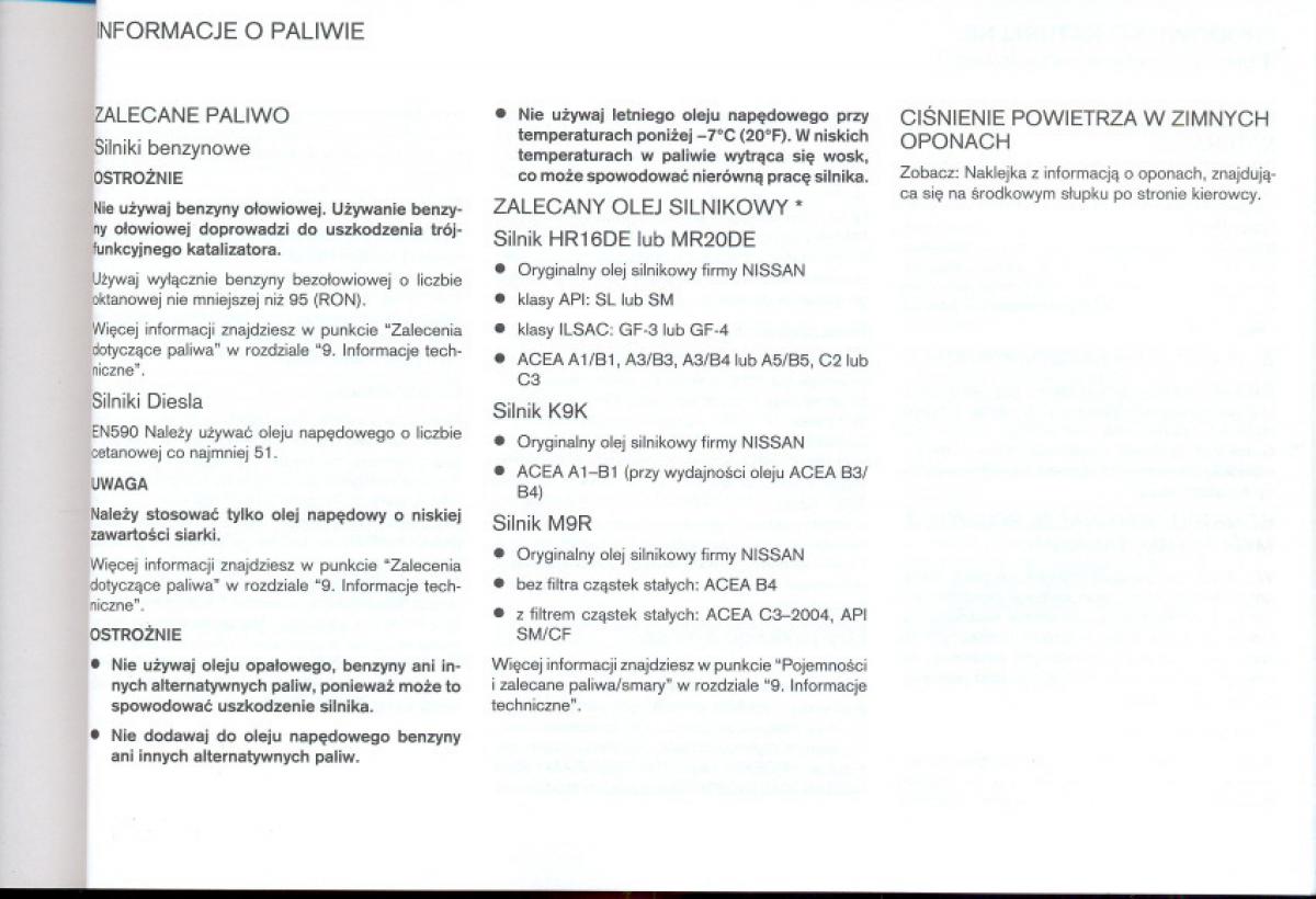 Nissan Qashqai I 1 instrukcja obslugi / page 250