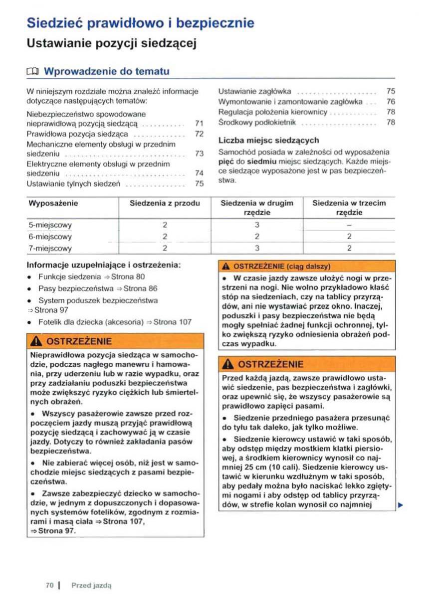 VW Sharan II 2 instrukcja obslugi / page 72