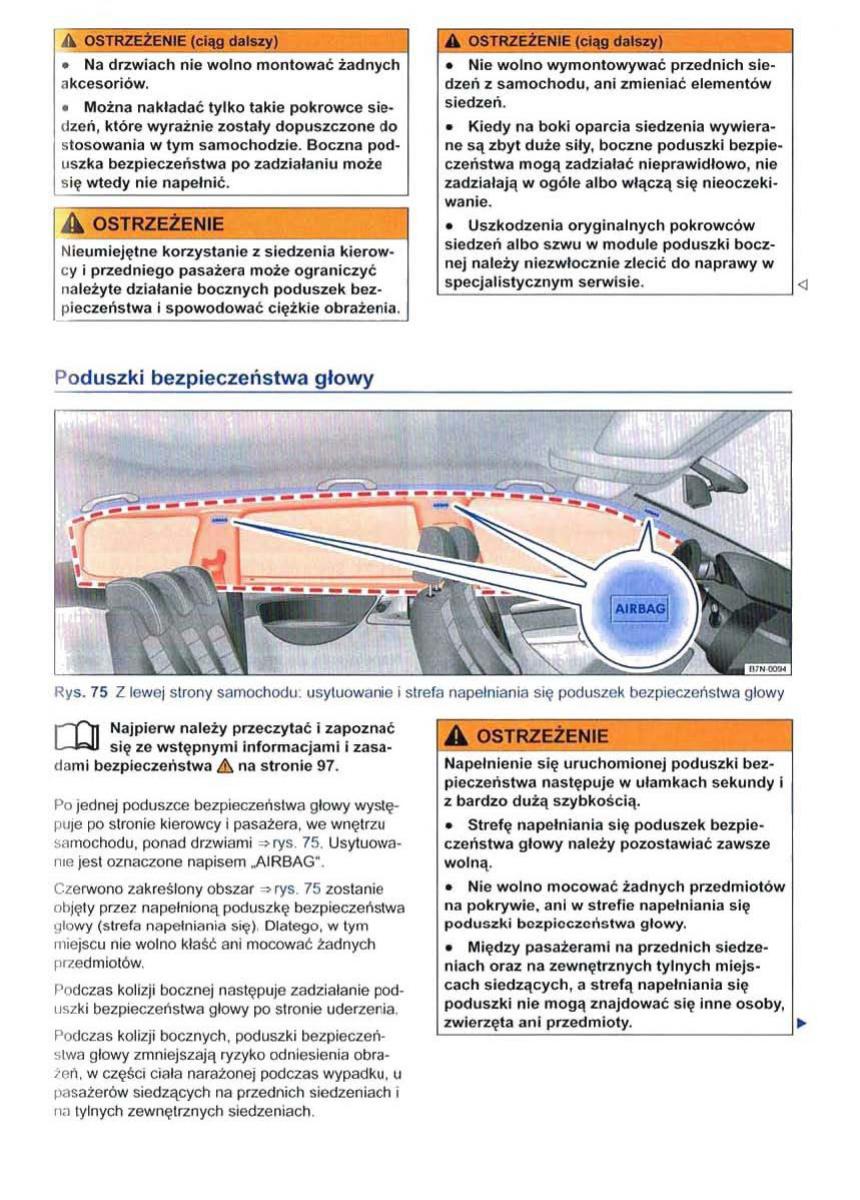 VW Sharan II 2 instrukcja obslugi / page 107