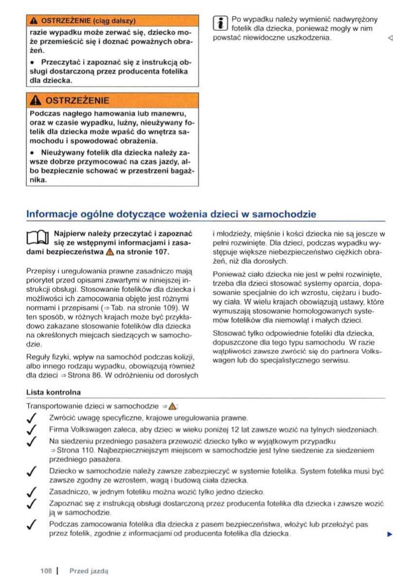 VW Sharan II 2 instrukcja obslugi / page 110