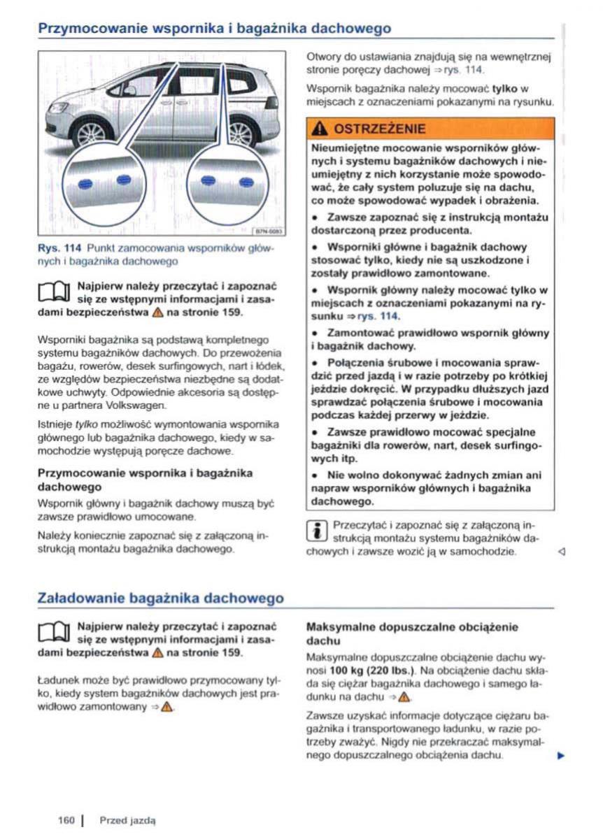 VW Sharan II 2 instrukcja obslugi / page 162