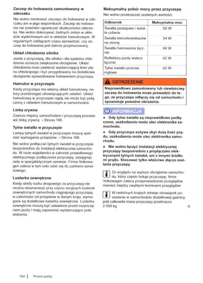 VW Sharan II 2 instrukcja obslugi / page 166