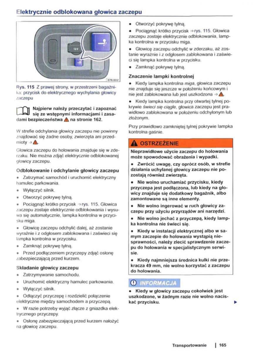 VW Sharan II 2 instrukcja obslugi / page 167