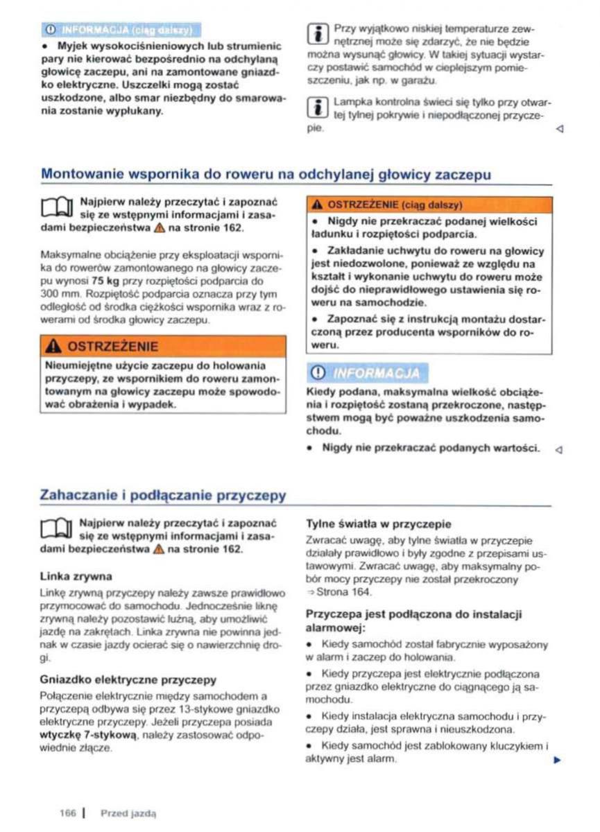 VW Sharan II 2 instrukcja obslugi / page 168