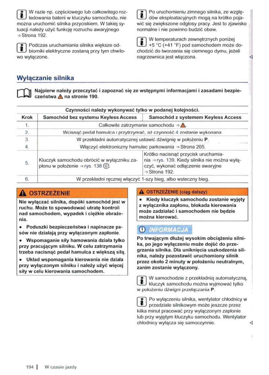 VW Sharan II 2 instrukcja obslugi / page 196