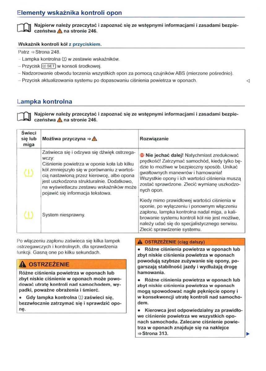 VW Sharan II 2 instrukcja obslugi / page 249