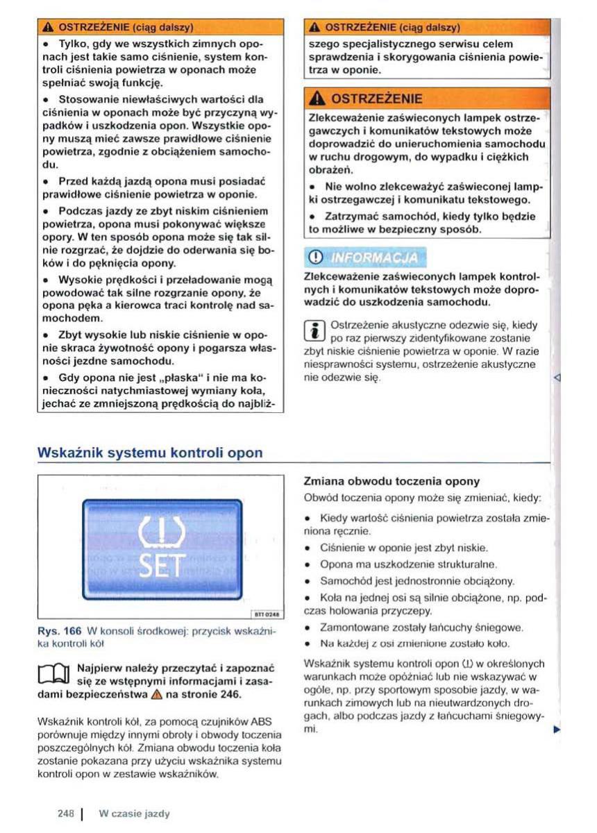 VW Sharan II 2 instrukcja obslugi / page 250