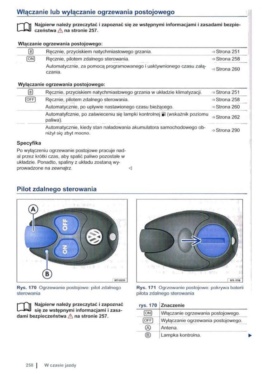 VW Sharan II 2 instrukcja obslugi / page 260