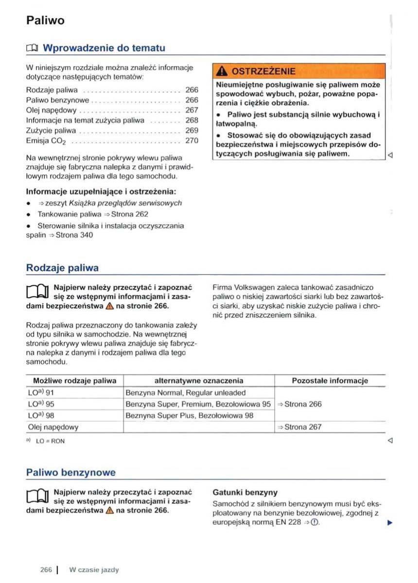 VW Sharan II 2 instrukcja obslugi / page 268