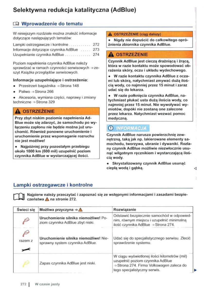 VW Sharan II 2 instrukcja obslugi / page 274