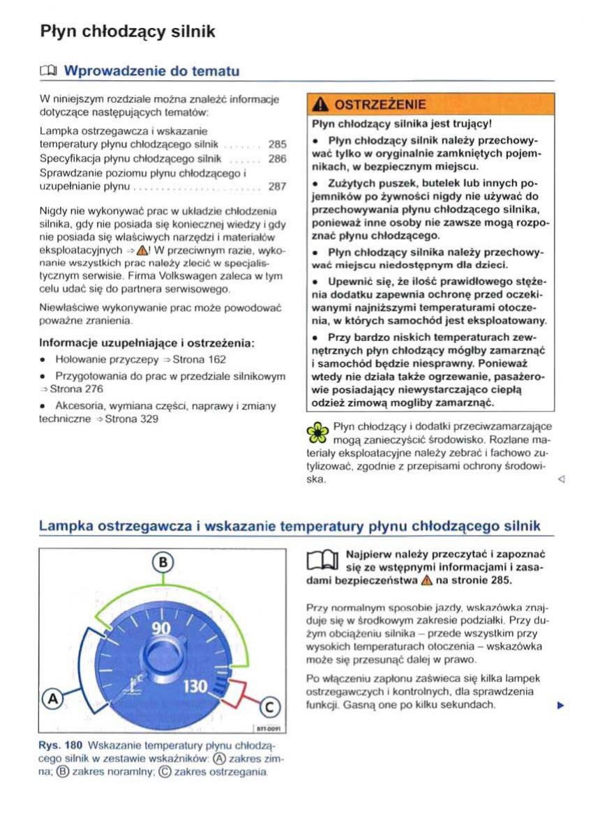 VW Sharan II 2 instrukcja obslugi / page 287