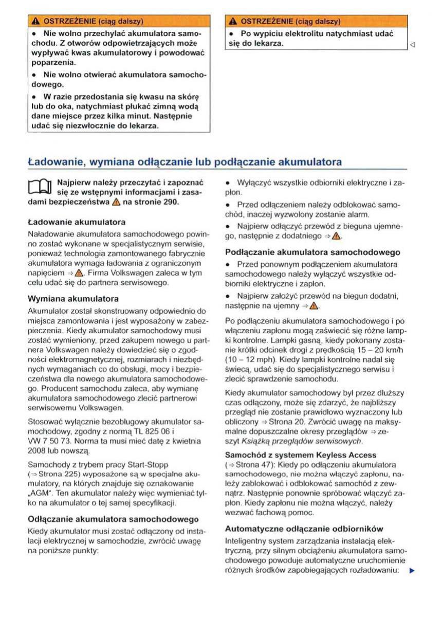 VW Sharan II 2 instrukcja obslugi / page 295