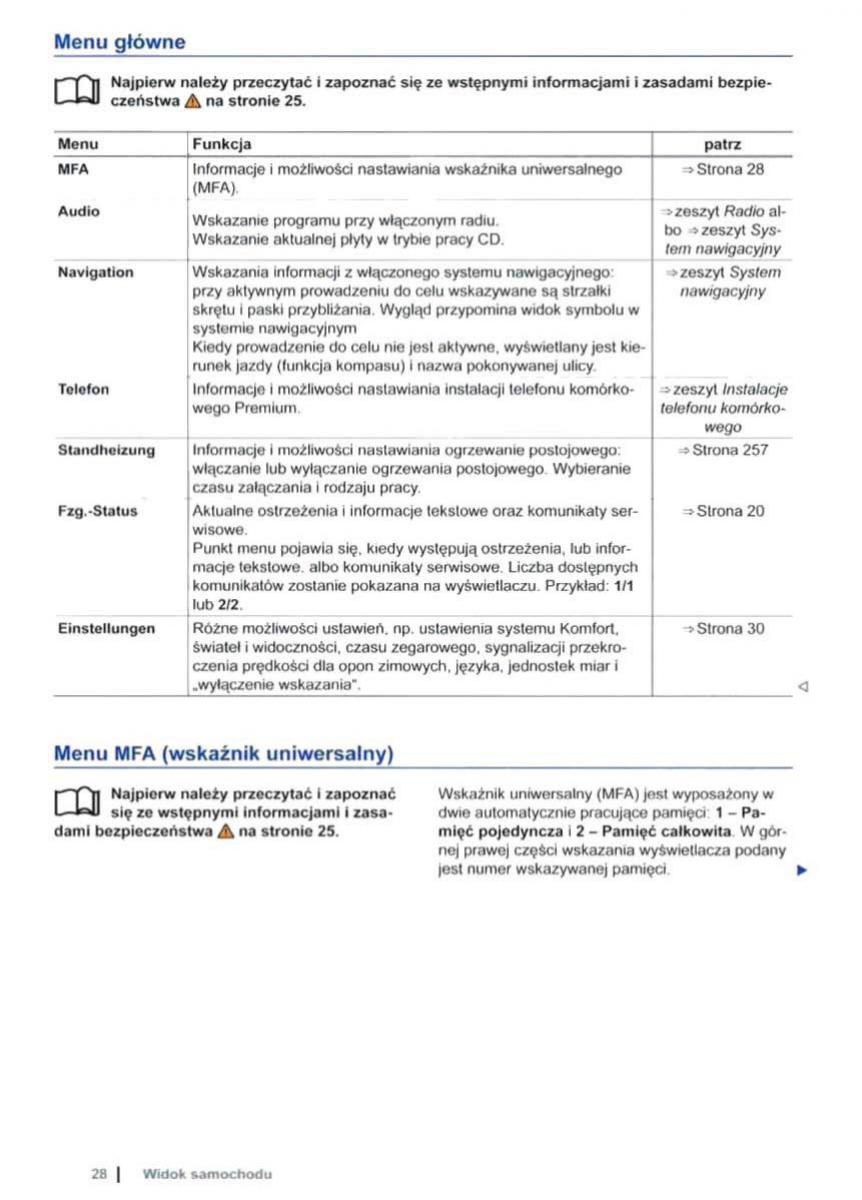 VW Sharan II 2 instrukcja obslugi / page 30