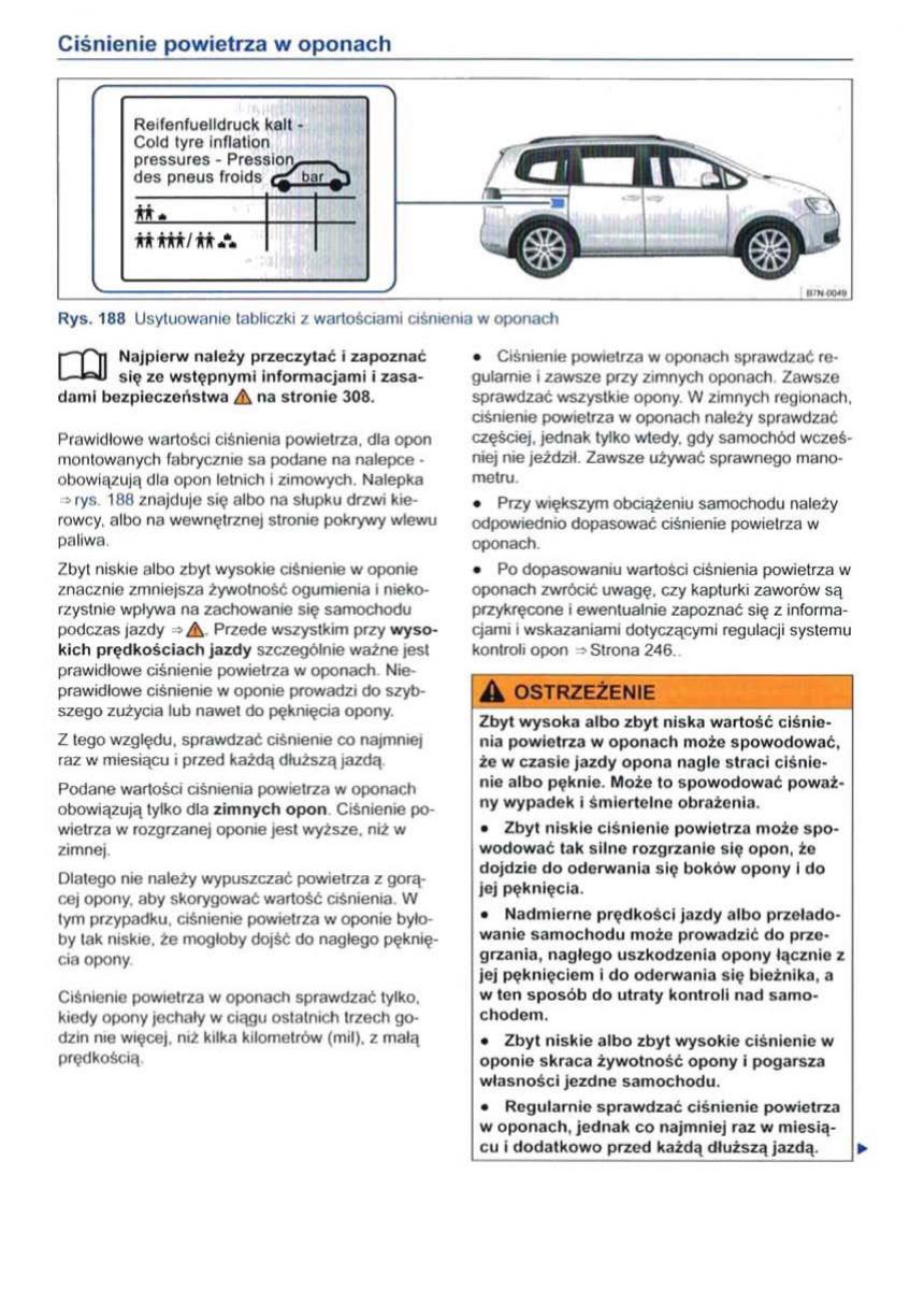 VW Sharan II 2 instrukcja obslugi / page 315