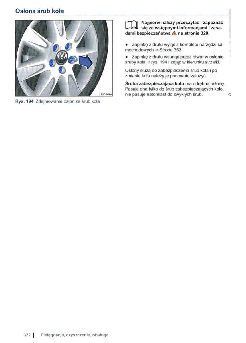 VW Sharan II 2 instrukcja obslugi / page 324