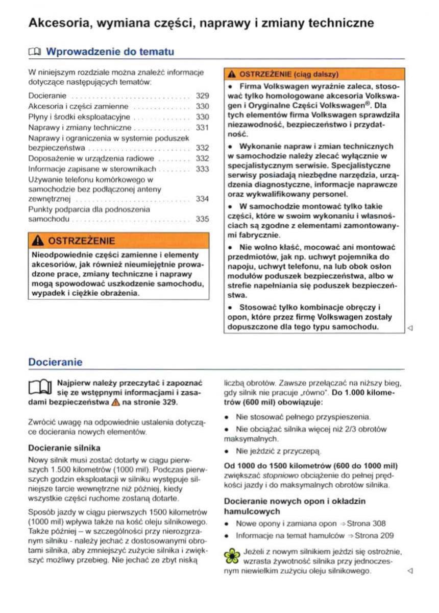 VW Sharan II 2 instrukcja obslugi / page 331