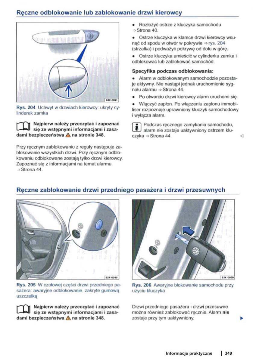 VW Sharan II 2 instrukcja obslugi / page 351